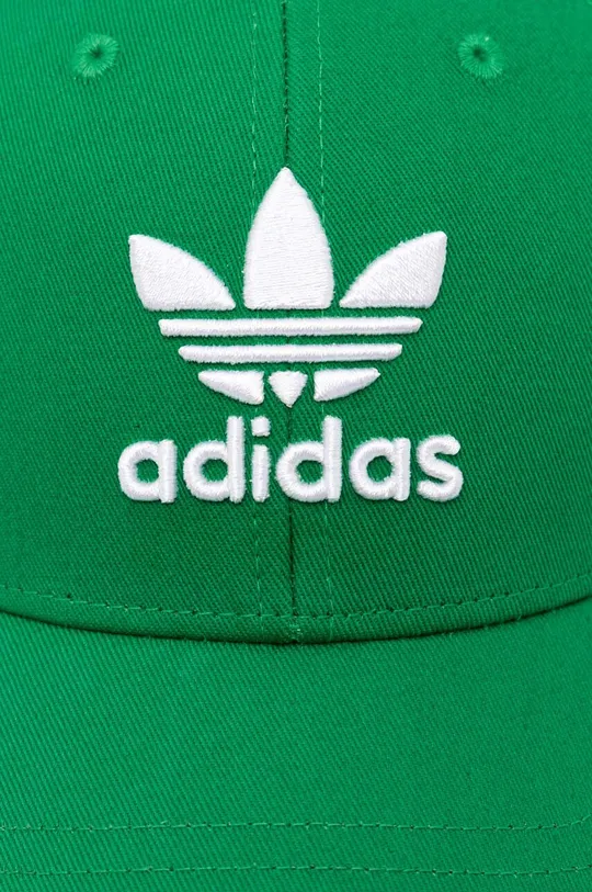 Bombažna bejzbolska kapa adidas Originals zelena
