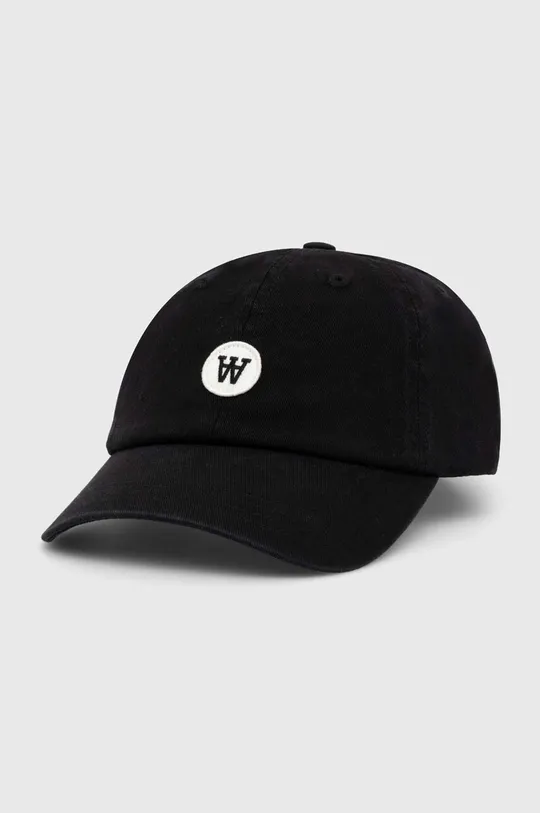 μαύρο Βαμβακερό καπέλο του μπέιζμπολ Wood Wood Eli Patch Unisex