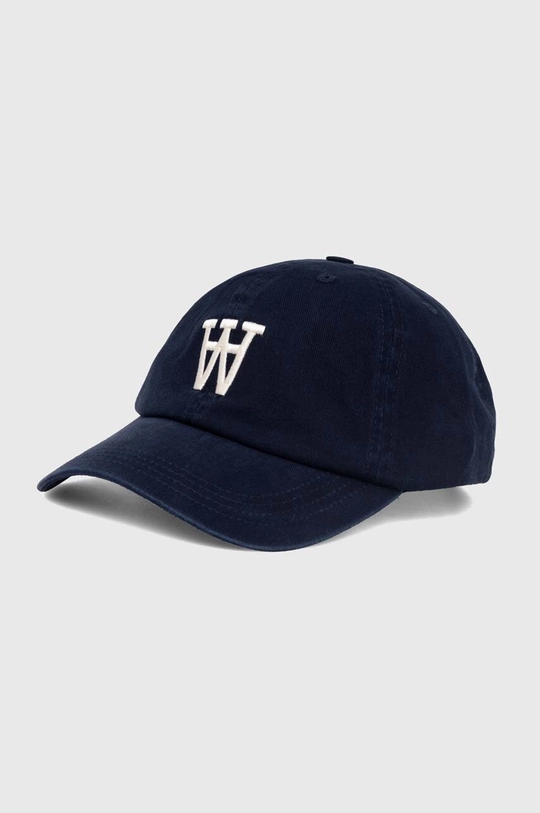 sötétkék Wood Wood pamut baseball sapka Eli Embroidery Uniszex