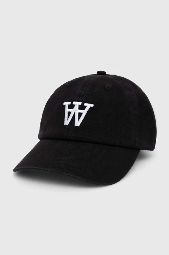 μαύρο Βαμβακερό καπέλο του μπέιζμπολ Wood Wood Eli Embroidery Unisex
