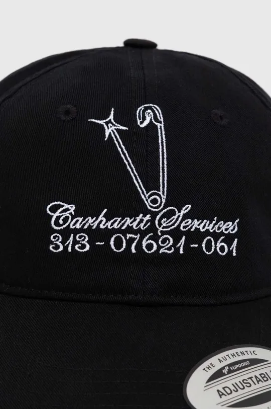 Памучна шапка с козирка Carhartt WIP Safety Pin Cap черен