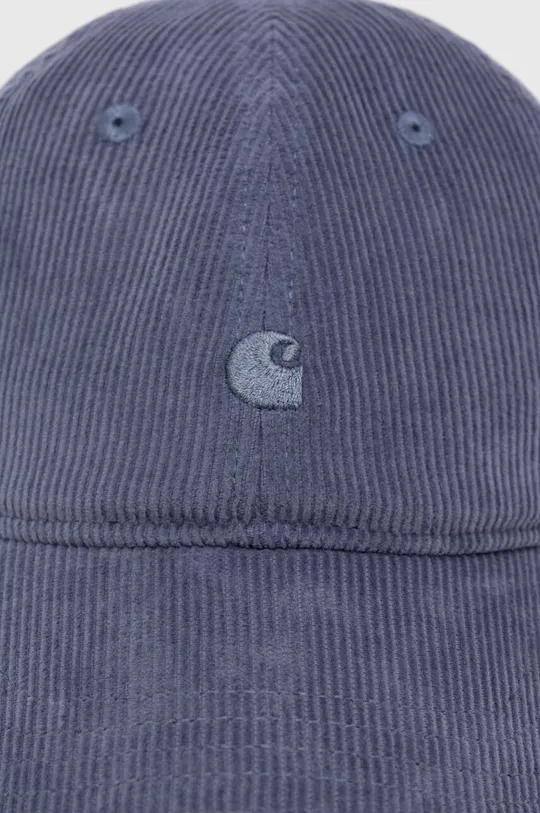 Carhartt WIP czapka z daszkiem sztruksowa Harlem Cap niebieski