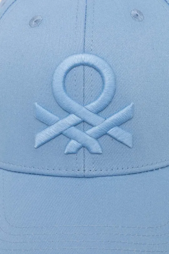 Βαμβακερό καπέλο του μπέιζμπολ United Colors of Benetton μπλε