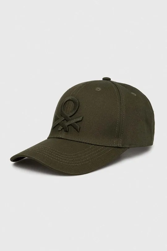 πράσινο Βαμβακερό καπέλο του μπέιζμπολ United Colors of Benetton Unisex