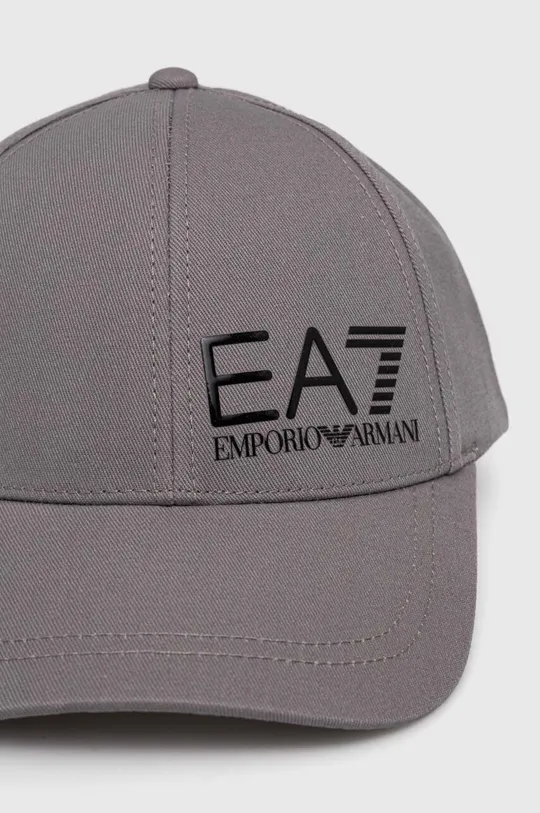 Pamučna kapa sa šiltom EA7 Emporio Armani siva
