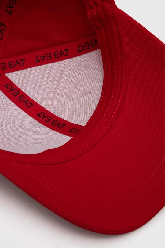 crvena Pamučna kapa sa šiltom EA7 Emporio Armani