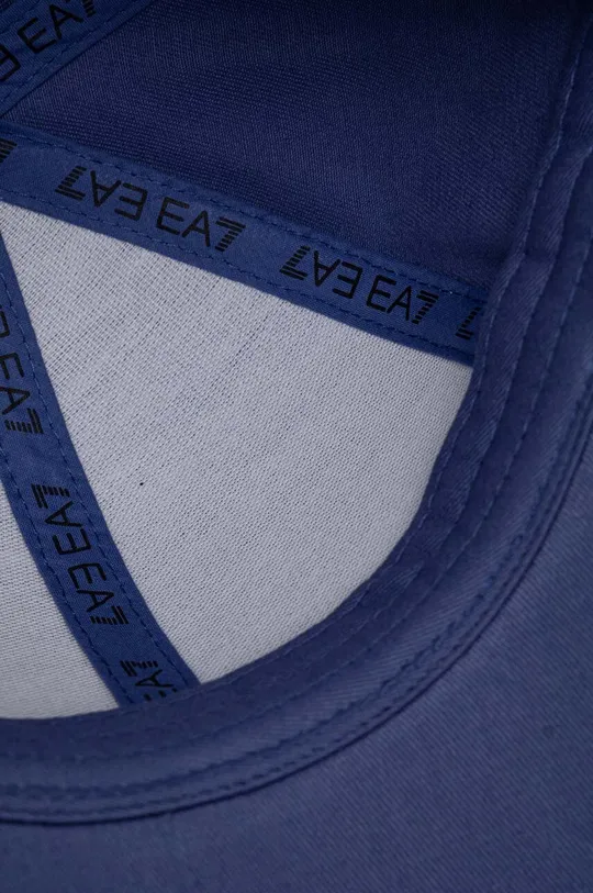 niebieski EA7 Emporio Armani czapka z daszkiem bawełniana