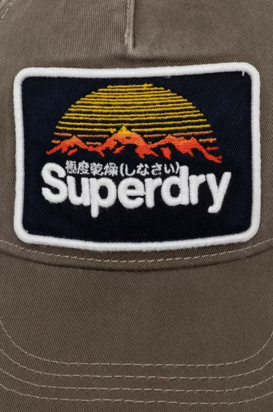 Pamučna kapa sa šiltom Superdry zelena