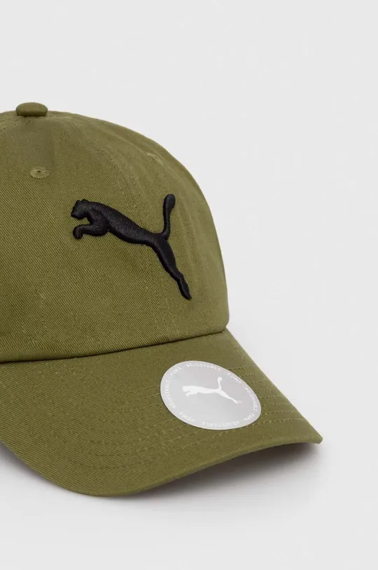 Βαμβακερό καπέλο του μπέιζμπολ Puma πράσινο