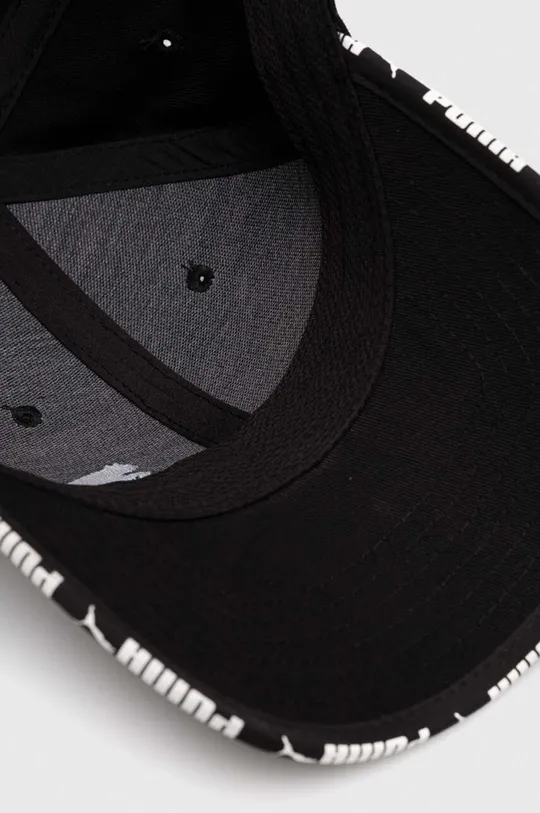 μαύρο Βαμβακερό καπέλο του μπέιζμπολ Puma