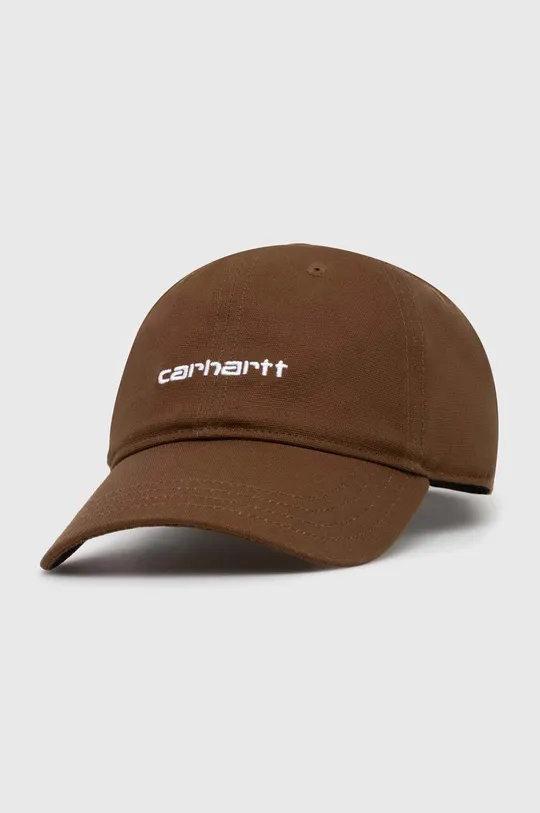 коричневый Хлопковая кепка Carhartt WIP Canvas Script Cap Unisex