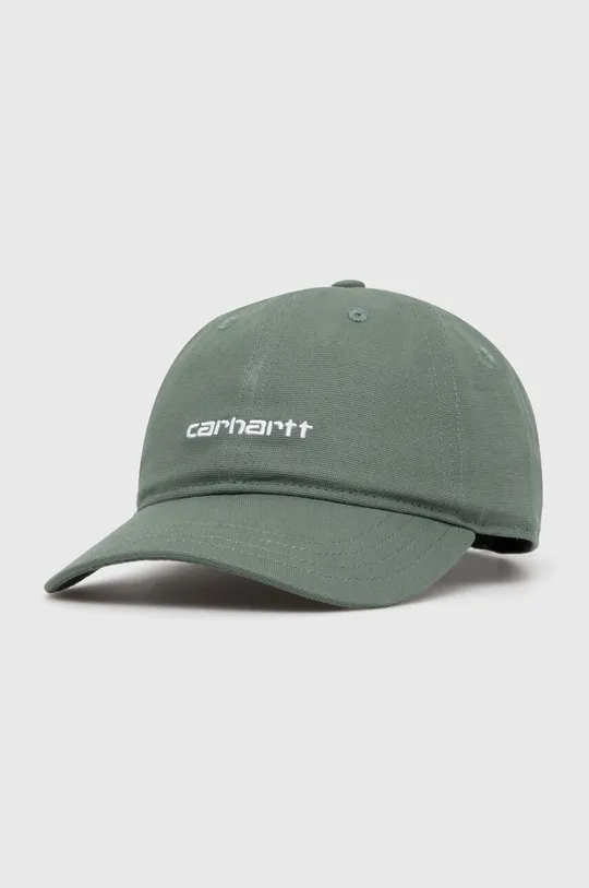 verde Carhartt WIP șapcă de baseball din bumbac Canvas Script Cap Unisex