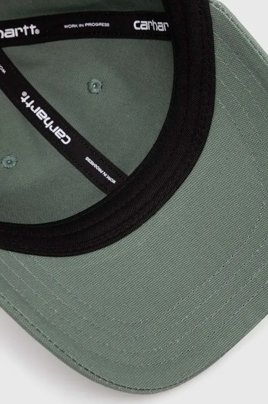 zielony Carhartt WIP czapka z daszkiem bawełniana Canvas Script Cap