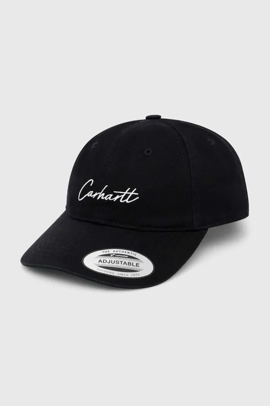 czarny Carhartt WIP czapka z daszkiem bawełniana Delray Cap Unisex