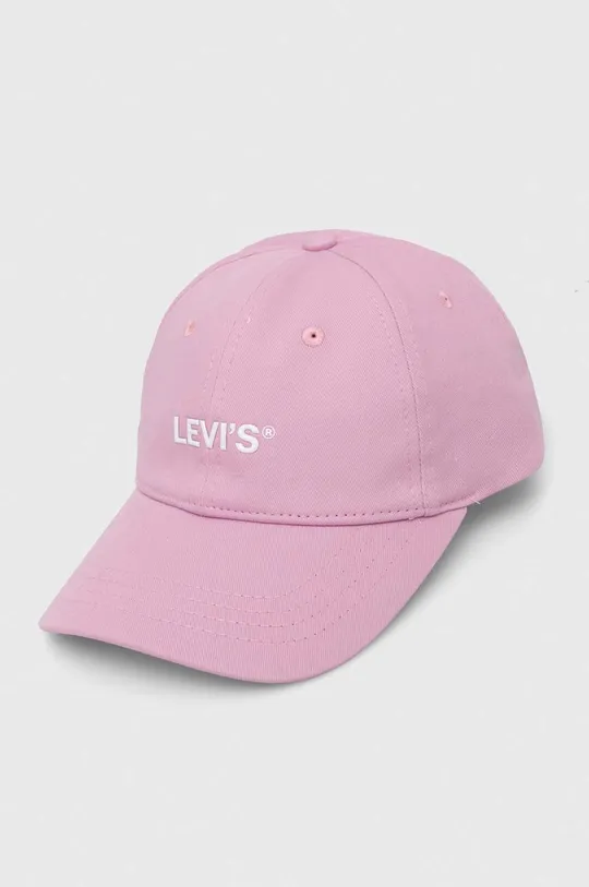 różowy Levi's czapka z daszkiem bawełniana Unisex