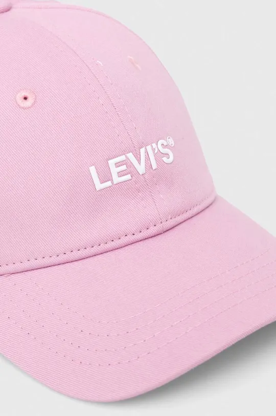 Хлопковая кепка Levi's розовый