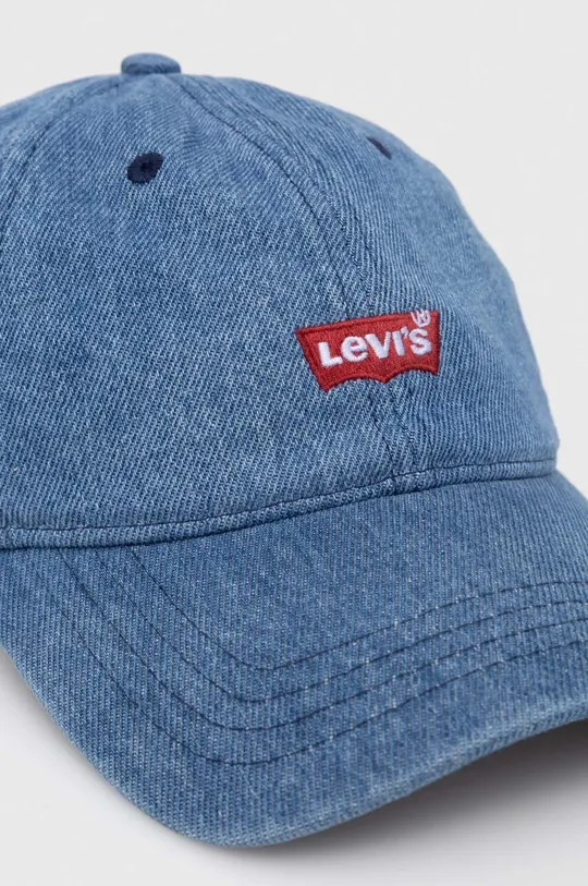 Βαμβακερό καπέλο του μπέιζμπολ Levi's μπλε