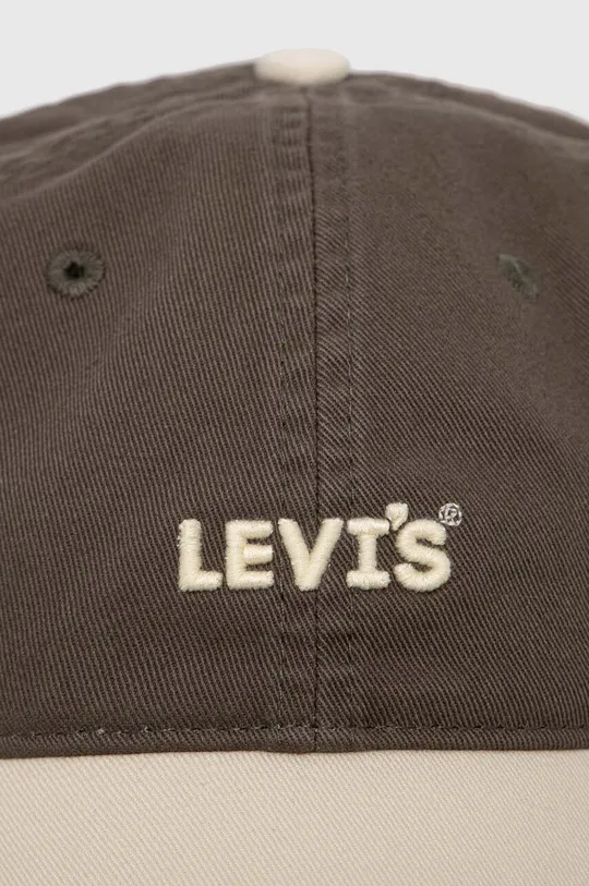 Βαμβακερό καπέλο του μπέιζμπολ Levi's πράσινο