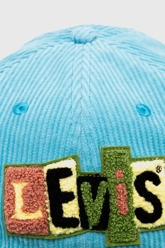 Вельветова кепка Levi's блакитний