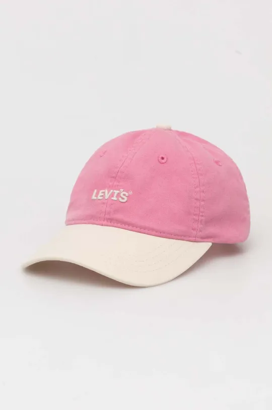 rózsaszín Levi's pamut baseball sapka Uniszex