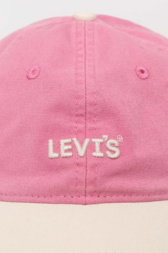 Бавовняна бейсболка Levi's рожевий