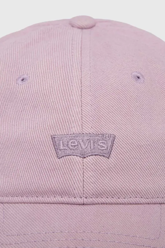 Βαμβακερό καπέλο του μπέιζμπολ Levi's μωβ