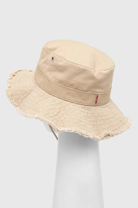 Βαμβακερό καπέλο Levi's μπεζ