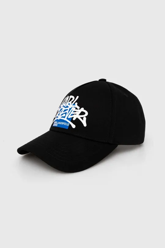 μαύρο Βαμβακερό καπέλο του μπέιζμπολ Karl Lagerfeld Jeans Unisex