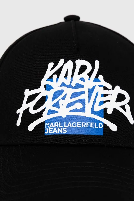 Βαμβακερό καπέλο του μπέιζμπολ Karl Lagerfeld Jeans μαύρο