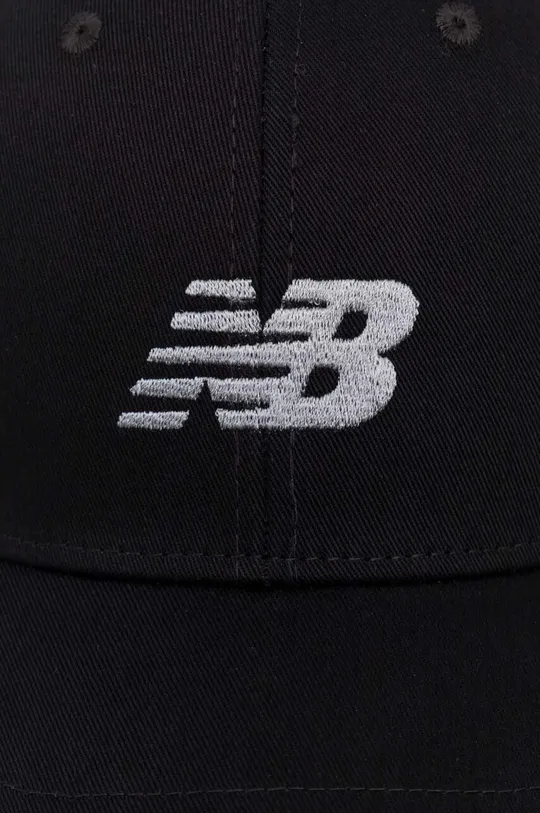 New Balance czapka z daszkiem bawełniana LAH41013BK czarny
