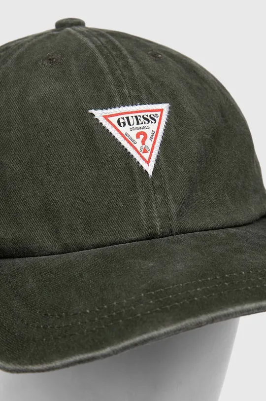 Βαμβακερό καπέλο του μπέιζμπολ Guess Originals πράσινο