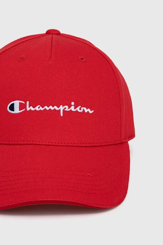 Bombažna bejzbolska kapa Champion rdeča