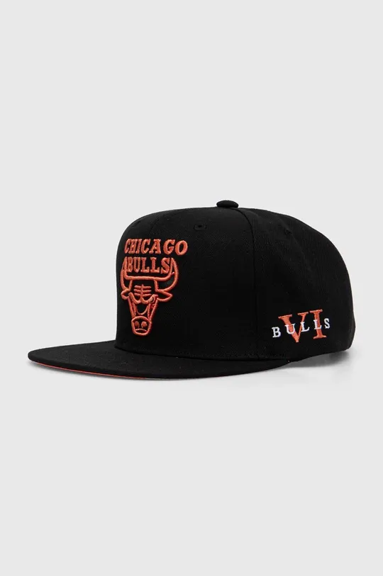 μαύρο Βαμβακερό καπέλο του μπέιζμπολ Mitchell&Ness NBA CHICAGO BULLS Unisex