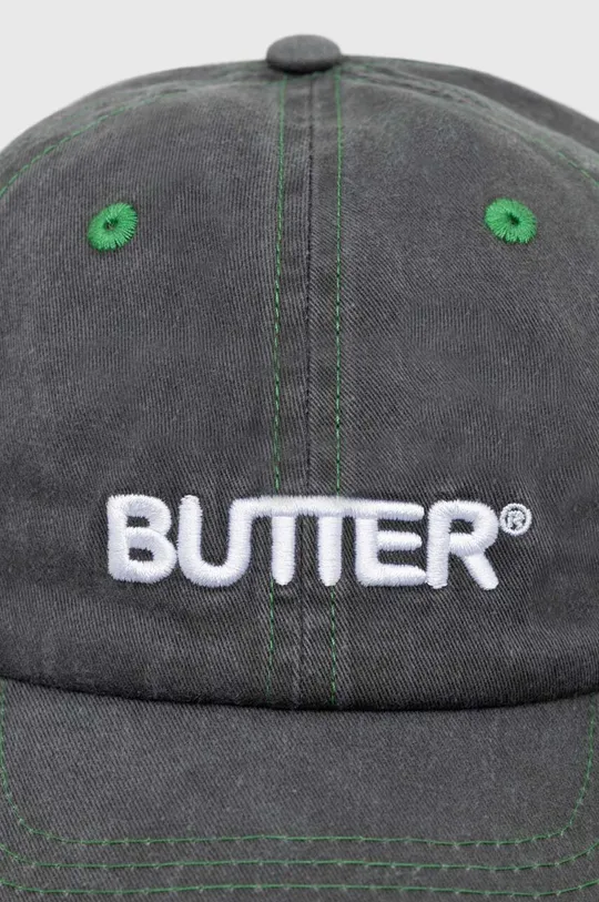 Бавовняна бейсболка Butter Goods Rounded Logo 6 Panel Cap зелений