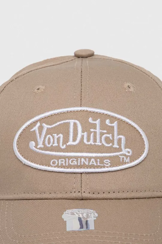 Хлопковая кепка Von Dutch бежевый