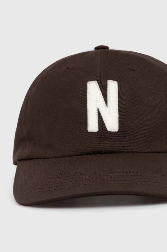 Хлопковая кепка Norse Projects Felt N Twill Sports Cap коричневый