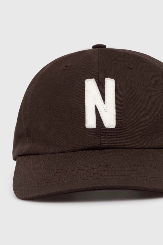 Norse Projects czapka z daszkiem bawełniana Felt N Twill Sports Cap brązowy