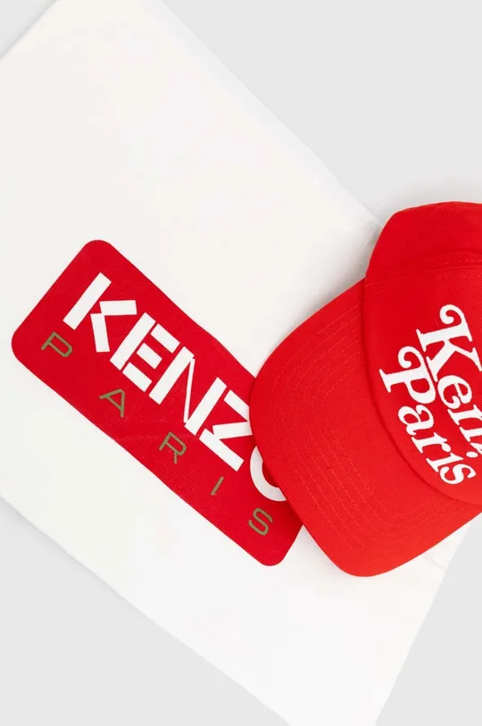 red Kenzo cotton baseball cap
