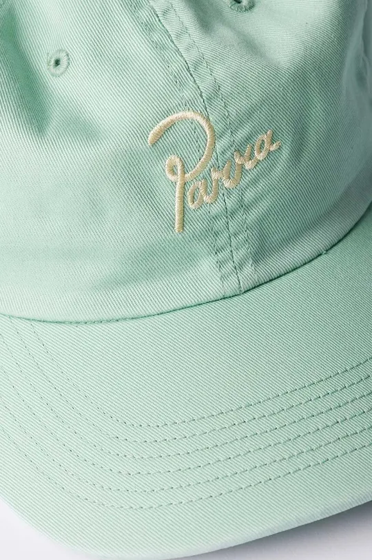 Памучна шапка с козирка by Parra Script Logo 6 Panel Hat зелен