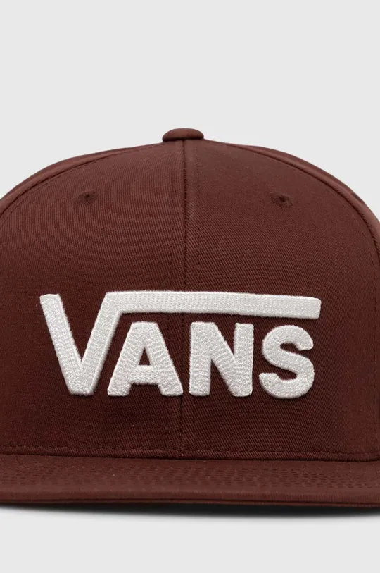 Βαμβακερό καπέλο του μπέιζμπολ Vans καφέ