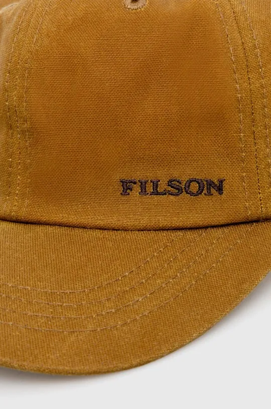 Filson czapka z daszkiem bawełniana Oil Tin Low Profile Logge brązowy