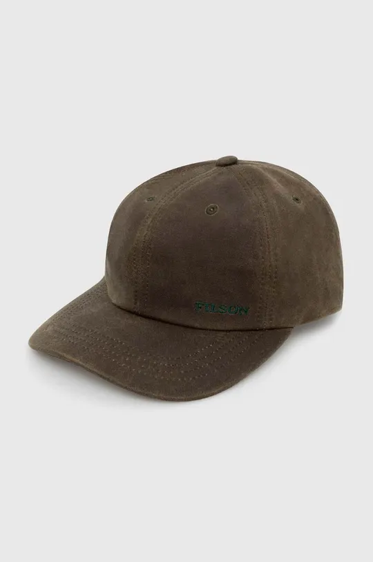 зелен Памучна шапка с козирка Filson Oil Tin Low Profile Logge Унисекс