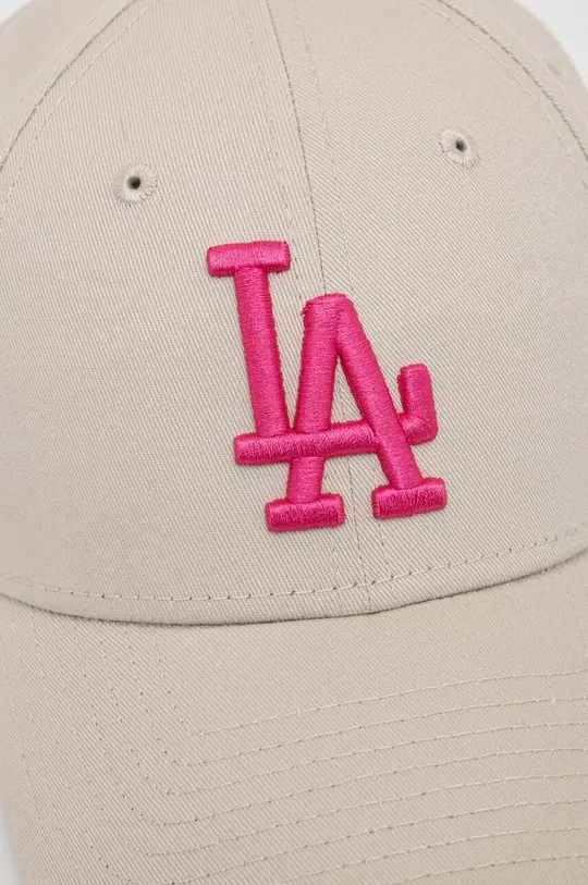 New Era czapka z daszkiem bawełniana 9FORTY LOS ANGELES DODGERS beżowy