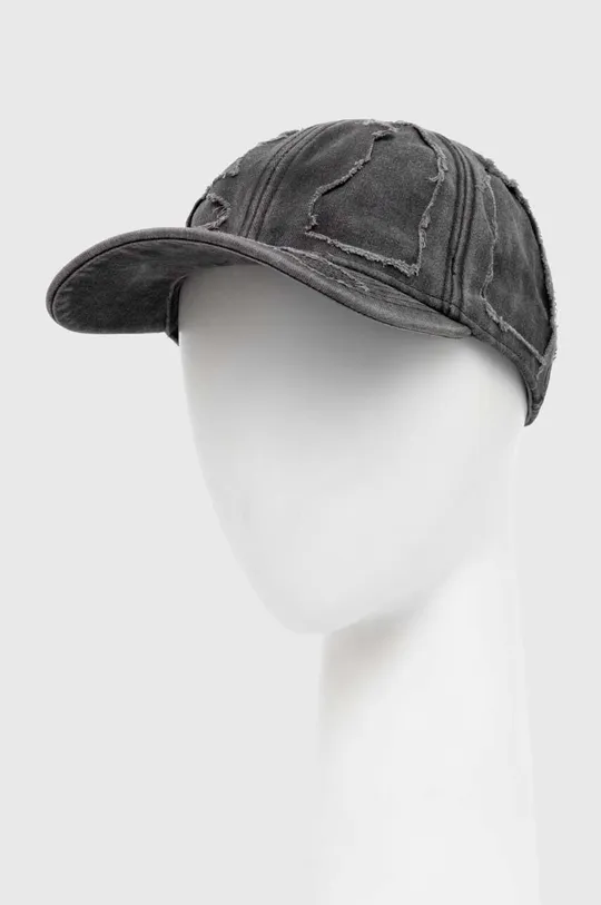 μαύρο Βαμβακερό καπέλο του μπέιζμπολ VETEMENTS Destroyed Cap Unisex