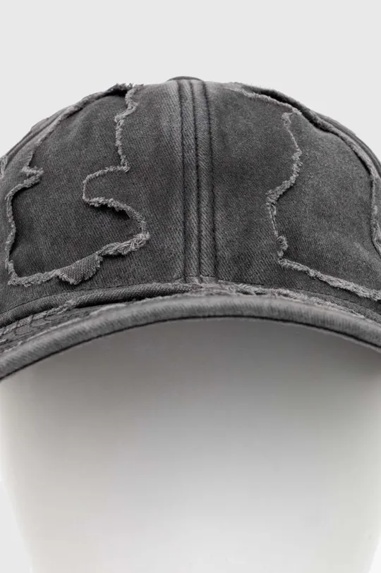 VETEMENTS czapka z daszkiem bawełniana Destroyed Cap czarny