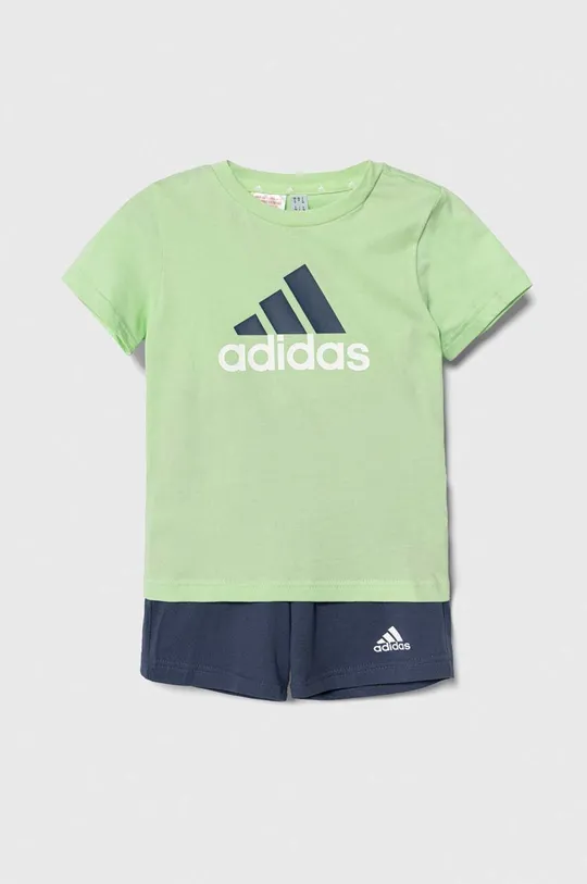 зелений Дитячий бавовняний комплект adidas Для хлопчиків
