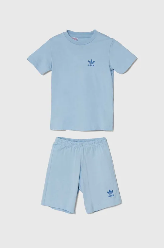 блакитний Дитячий бавовняний комплект adidas Originals Для хлопчиків