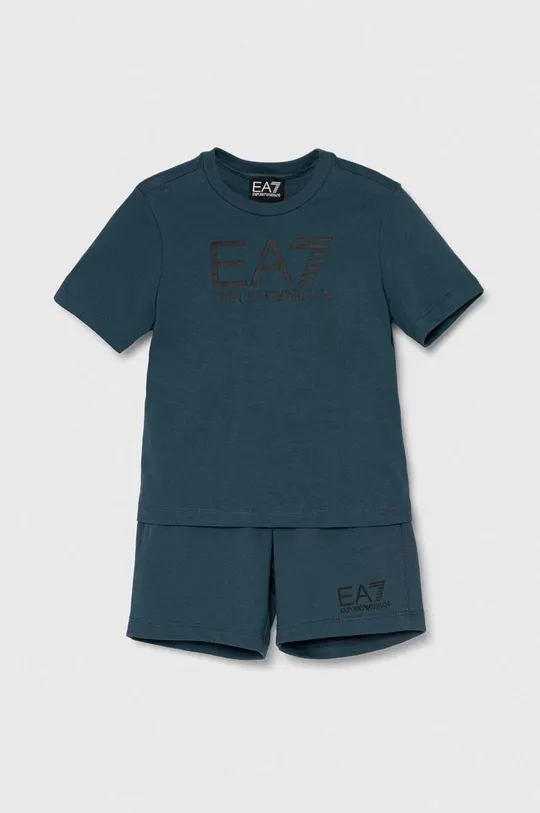 тёмно-синий Детский комплект из хлопка EA7 Emporio Armani Для мальчиков