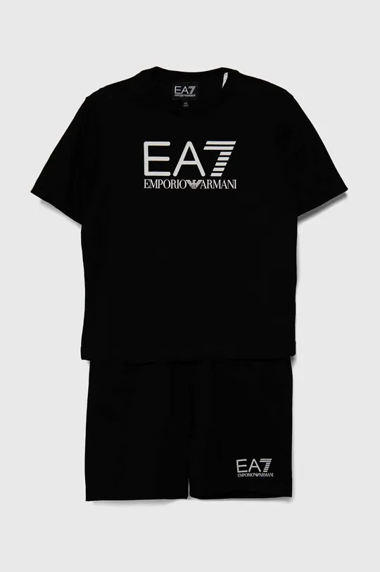 чорний Дитячий бавовняний комплект EA7 Emporio Armani Для хлопчиків