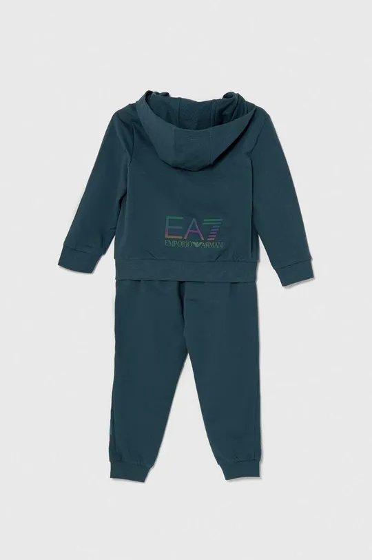 EA7 Emporio Armani dres bawełniany dziecięcy turkusowy